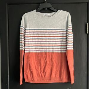 Staccato Orange and Blue Crew Neck Sweater